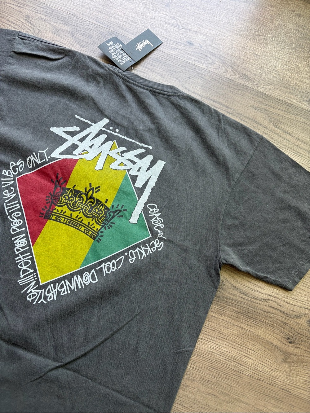 NWT Stussy Reggae Diamond Pig Dyed Graphic Tee Sz.M